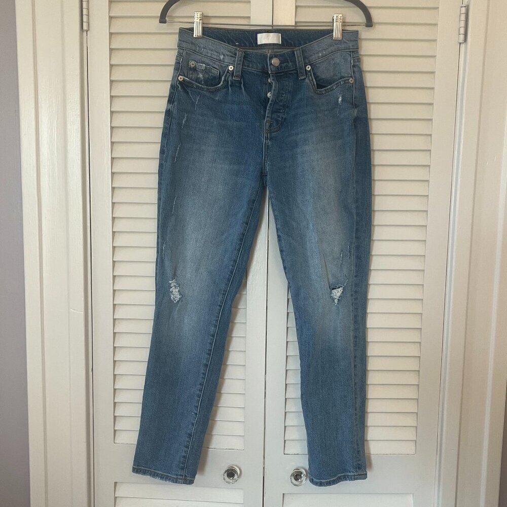 7 For All Mankind Jeans 26 Josefina Denim Light Wash Distressed Button Fly
